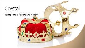  Presentation with king crown - PPT theme featuring king crown isolated on white background and a white colored foreground
