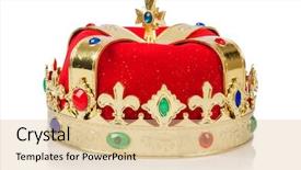  Presentation with king crown - PPT theme enhanced with king crown isolated on white background and a lemonade colored foreground