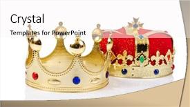  Presentation with king crown - Cool new presentation theme with king crown isolated on white backdrop and a white colored foreground