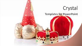  Presentation with king crown - Presentation design enhanced with king crowns isolated background and a white colored foreground