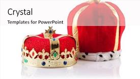  Presentation with king crown - Theme featuring king crowns isolated background and a white colored foreground