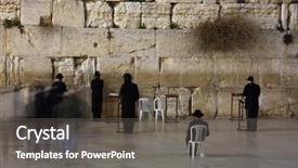  Presentation with king david - Cool new PPT theme with king david - people praying at the holiest backdrop and a gray colored foreground