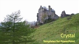  Presentation with www - Presentation theme having king james - historic neidpath castle peebles scotland background and a tawny brown colored foreground