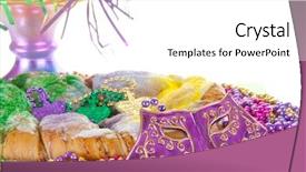  Presentation with carnival - PPT layouts with king jesus - carnival cake with colorful beads background and a white colored foreground