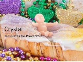 King Jesus Mardi Gras Cake With Beads PPT template 94 | CrystalGraphics