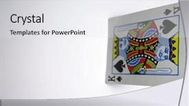  Presentation with spades - Theme consisting of king of spades focus on the top end of the card shallow dof background and a white colored foreground