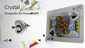  Presentation with spades - Cool new PPT layouts with king of spades standing backdrop and a sky blue colored foreground