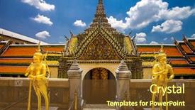  Presentation with asia history - Beautiful presentation theme featuring king palace in bangkok thailand backdrop and a tawny brown colored foreground