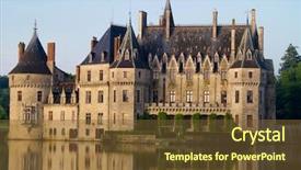  Presentation with castle - Beautiful presentation theme featuring king queen - castle backdrop and a tawny brown colored foreground