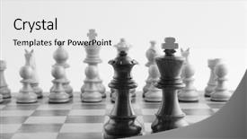  Presentation with queen chess - Amazing theme having king queen - chess pieces on a chess backdrop and a white colored foreground