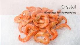  Presentation with shrimps - Slides enhanced with king shrimps at fish market background and a  colored foreground