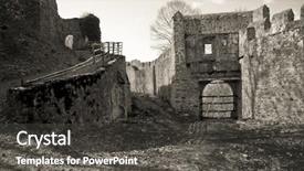  Presentation with english castle - Amazing slides having king throne - cornstejn castle ruins czech republic backdrop and a dark gray colored foreground
