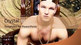  Presentation with costume - Slides having king throne - striptease dancer wearing costume background and a coral colored foreground