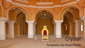  Presentation with tamil king - Presentation theme featuring king throne - tirumalai nayak palace madurai tamil background and a coral colored foreground