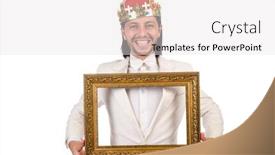  Presentation with picture frame - Amazing presentation theme having king with picture frame on white backdrop and a light gray colored foreground