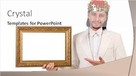  Presentation with picture frame - Theme enhanced with king with picture frame on white background and a white colored foreground