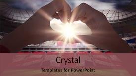  Presentation with hands the shape of a heart - PPT layouts with kingdom hearts - woman making heart shape background and a violet colored foreground