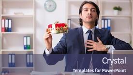  Presentation with office king - Presentation theme consisting of kingdom hearts - young king businessman working background and a ocean colored foreground