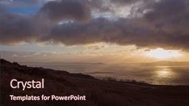  Presentation with colorful sunrise borobudur temple - Presentation theme featuring colorful sunrise over the isle background and a wine colored foreground