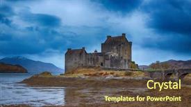  Presentation with castle - Slide deck having british isles - eilean donan castle at dornie background and a tawny brown colored foreground