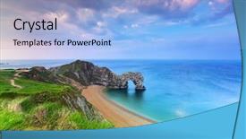  Presentation with coast - Amazing presentation theme having jurassique - jurassic coast of dorset backdrop and a light blue colored foreground