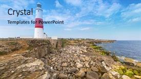  Presentation with bill of rights - Slides featuring portland bill lighthouse background and a light blue colored foreground