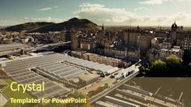  Presentation with city rooftop party - Cool new slide deck with kingdoms - edinburgh city rooftop view backdrop and a tawny brown colored foreground