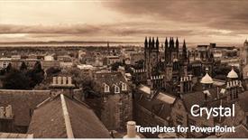  Presentation with united kingdom - Slide set consisting of kingdoms - edinburgh city rooftop view background and a tawny brown colored foreground
