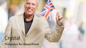  Presentation with united states and flag and eagle - Beautiful PPT layouts featuring kingdoms life - businessman holding united kingdom flag backdrop and a  colored foreground