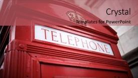  Presentation with london - Presentation theme with kingdoms life - detail of a telephone booth background and a coral colored foreground