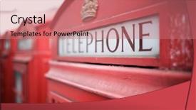  Presentation with london - Colorful presentation enhanced with kingdoms life - detail of a telephone booth backdrop and a coral colored foreground