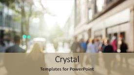  Presentation with people street - PPT theme with kingdoms life - people in bokeh street background and a coral colored foreground