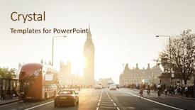  Presentation with westminster - Cool new presentation theme with kingdoms life - westminster bridge at sunset london backdrop and a sky blue colored foreground