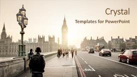  Presentation with westminster - Slide deck enhanced with kingdoms life - westminster bridge at sunset london background and a cream colored foreground