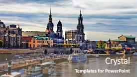  Presentation with city - PPT theme having kings court - historic city center of dresden background and a gray colored foreground