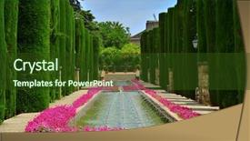  Presentation with cordoba - PPT theme featuring kings court - patio de los reyes background and a tawny brown colored foreground