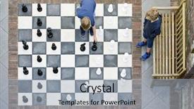  Presentation with children playing - Beautiful presentation theme featuring kings court - two children playing a game backdrop and a light gray colored foreground