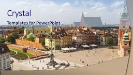  Presentation with square - PPT layouts featuring kings court - warsaw castle square background and a sky blue colored foreground