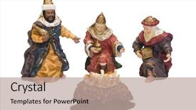  Presentation with baby jesus - Theme enhanced with kings near baby jesus background and a mint green colored foreground
