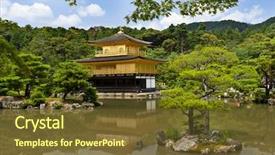  Presentation with golden pavilion kinkakuji temple - Slide deck consisting of kinkaku-ji in kyoto japan background and a tawny brown colored foreground