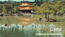 Presentation with historical-building - Theme consisting of kinkaku-ji-temple-with-historical background and a coral colored foreground