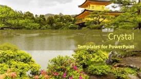  Presentation with gold - Theme having kinkaku-ji-the-golden-pavilion background and a  colored foreground