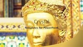  Presentation with bangkok - Beautiful PPT theme featuring kinnari-statue-at-wat-phra backdrop and a yellow colored foreground
