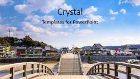  Presentation with hiroshima - Theme enhanced with kintaikyo bridge in iwakuni hiroshima background and a light blue colored foreground