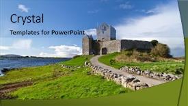  Presentation with castle draw - Amazing presentation theme having kinvarra in co galway ireland backdrop and a teal colored foreground