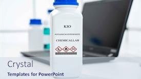  Presentation with chemical plastic - Presentation consisting of kio-potassium-hypoiodite-cas-chemical background and a lemonade colored foreground