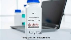  Presentation with laboratory chemical white - Presentation featuring kio2-potassium-iodite-cas-chemical background and a light blue colored foreground