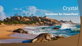  Presentation with sri lanka - Audience pleasing slide deck consisting of kirinda-beach-southern-sri-lanka backdrop and a teal colored foreground