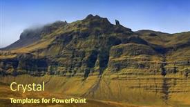  Presentation with iceland - Amazing presentation theme having kirkjufell mountain famous landmark of iceland europe backdrop and a tawny brown colored foreground