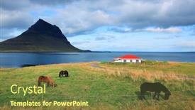  Presentation with iceland - Cool new PPT layouts with kirkjufell mountain in iceland europe backdrop and a tawny brown colored foreground